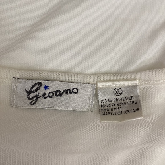 Gioano Sheer Mesh Contrast Pullover Style Knit Top - Picture 8 of 8